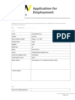 RAW Employment Form