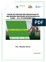 CILSS - Clavel - Communication Complète - Forum - Résilience - Sahel