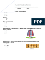 2° Grado - Evaluación de Matemática