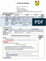 Actividad de Aprendizaje - 10 de Julio - Elaboramos Una Cartelera Lectora