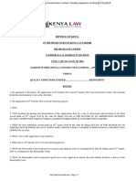 Zakhem International Construction Limited V Quality Inspectors Limited (2019) eKLR Civil - Case - E0112 - of - 2018