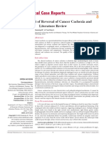 A Case Report of Reversal of Cancer Cachexia and Literature 9487