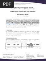 Edital Univale 090-2022 - Processo Seletivo Curso de Medicina - Retificado