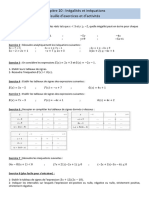 Fiche Exercices Et Activités - Chapitre 10 - Inégalités Et Inéquations