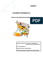 Informe Experimental Separacion de Mezclas