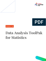 Data Analysis ToolPak For Statistics