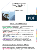 African Philosophy and An African Philosophy of Education V (Revised)