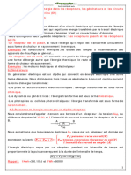 Chap4-Les Transfert Dans Les Recepteurs-Les Générateurs Et Les Circuits Électrique (6H)