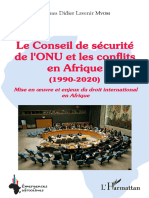 Le Conseil de Sécurité de l'ONU Et Les Conflits en Afrique 1990