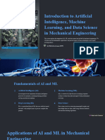 Introduction To Artificial Intelligence Machine Learning and Data Science in Mechanical Engineering