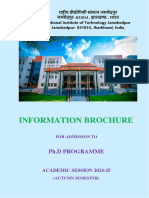 INFORMATION BROCHURE FOR PHD ADMISSIONS IN NIT JAMSHEDPUR FOR THE AUTUMN SEMESTER OF AY 2024-2025