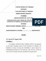 Barclays Bank Tanzania Limited Vs Adam Mhagama and 4 Others (Labor Revision 18 of 2020) 2022 TZHC 11966 (24 August 2022)