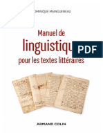 Manuel de Linguistique Pour Les Textes Littéraires-2020