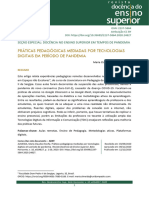 Práticas Pedagógicas Mediadas Por Tecnologias Digitais em Período de Pandemia