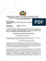 Laura Contra Martha Raquel Rojas Rojas, Jueza de Instrucción Penal Primera de Villa Montes Del Departamento de Tarija