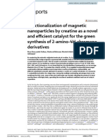 Functionalization of Magnetic Nanoparticles by Creatine As A Novel and Efficient Catalyst For The Green Synthesis of 2 Amino 4H Chromene Derivatives