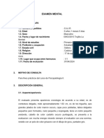 EXAMEN MENTAL Paciente Niño Daniel