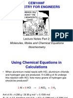 CEM1008F - 4. Molecules, Moles and Chemical Equations - Stochiometry 2024 Lecture - Notes Part 2 Answers To Selected Problems