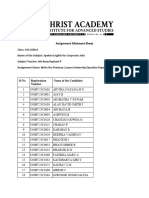 Assignment Allotment Sheet 2024