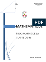 Programme Éducatif Et GE Maths 4ème