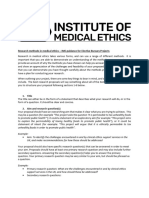 Research Methods in Medical Ethics IME Guidance For Elective Bursary Projects