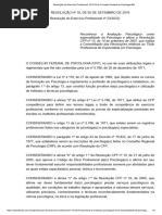 Resolução Do Exercício Profissional 18 2019 Do Conselho Federal de Psicologia BR