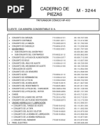 Caderno de Piezas M - 3244: Cliente: Cia - Minera Condestable S/A