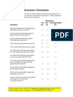 Evaluation Check Sheet