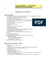 PAC II 2022 PROGRAMA DAS PROVAS de Acordo Com o NEM 642da461666c2