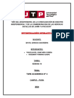 Tarea Academica N°4 - Investigacion Operativa