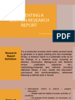 Presenting A Written Research Report