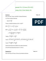 sTA642 ASSIGNMENT 1 SOLUTION