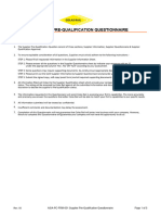 Supplier Pre Qualification Questionnaire DC