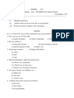 Model (03) Subject - English Class XII (Higher Secondary School) Time: 3 Hours Total Marks: 100