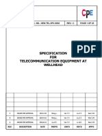 GEN-TEL-SPC-0002 Specification For Telecommunication Equipment at Wellhead