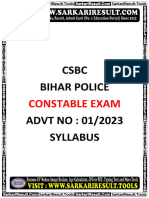 CSBC Bihar Police Syllabus 2024