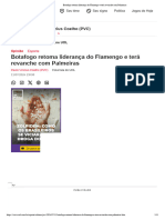 Botafogo Retoma Liderança Do Flamengo e Terá Revanche Com Palmeiras