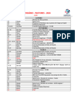 Calendário Pastores - 2024 Atualizado