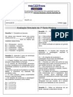 Avaliação Simulado 1º Bimestre Ciências Humanas