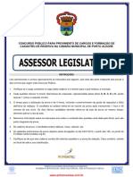 Prova Assessor - Legislativo - I Fundatec 2012