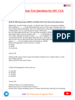 Important Cloze Test Questions For SSC CGL 42