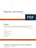 Budgeting and Estimation