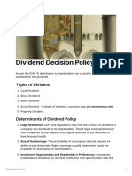 Dividend Decision Policy