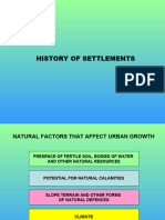 History of Urban Settlements