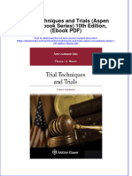 Trial Techniques and Trials (Aspen Coursebook Series) 10th Edition, (Ebook PDF) Full Chapter Instant Download