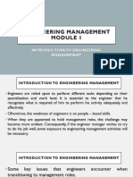 Lesson 1 Introduction To Engineering Management Notes