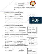 Evaluacion Genero y Numero Tercero