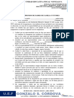 ACTA DE COMPROMISO DE PADRES DE FAMILIA O TUTORES Inicio Año Lectivo