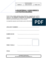 Constancia de Entrega y Conocimiento de La Politica Salarial