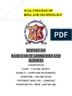 Bengal College of Engineering and Technology: Report On Basics of Ip Addresses and Subnets